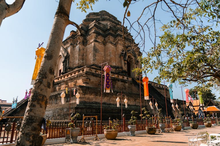 Discover the historical beauty of Wat Chedi Luang, a prominent temple in Chiang Mai, Thailand.