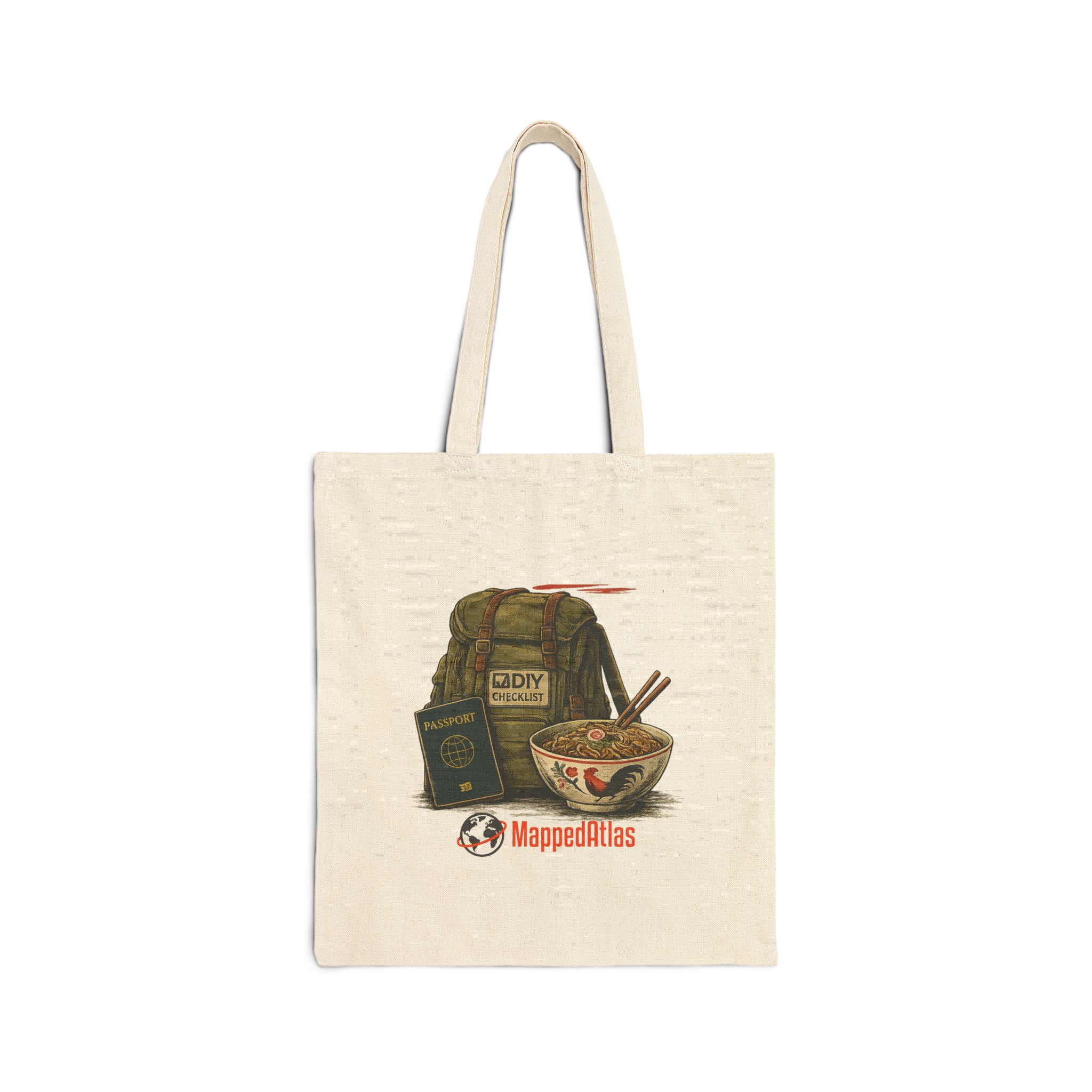 Canvas Tote Bag — Adventure Ramen Travel Pack Design - Image 2