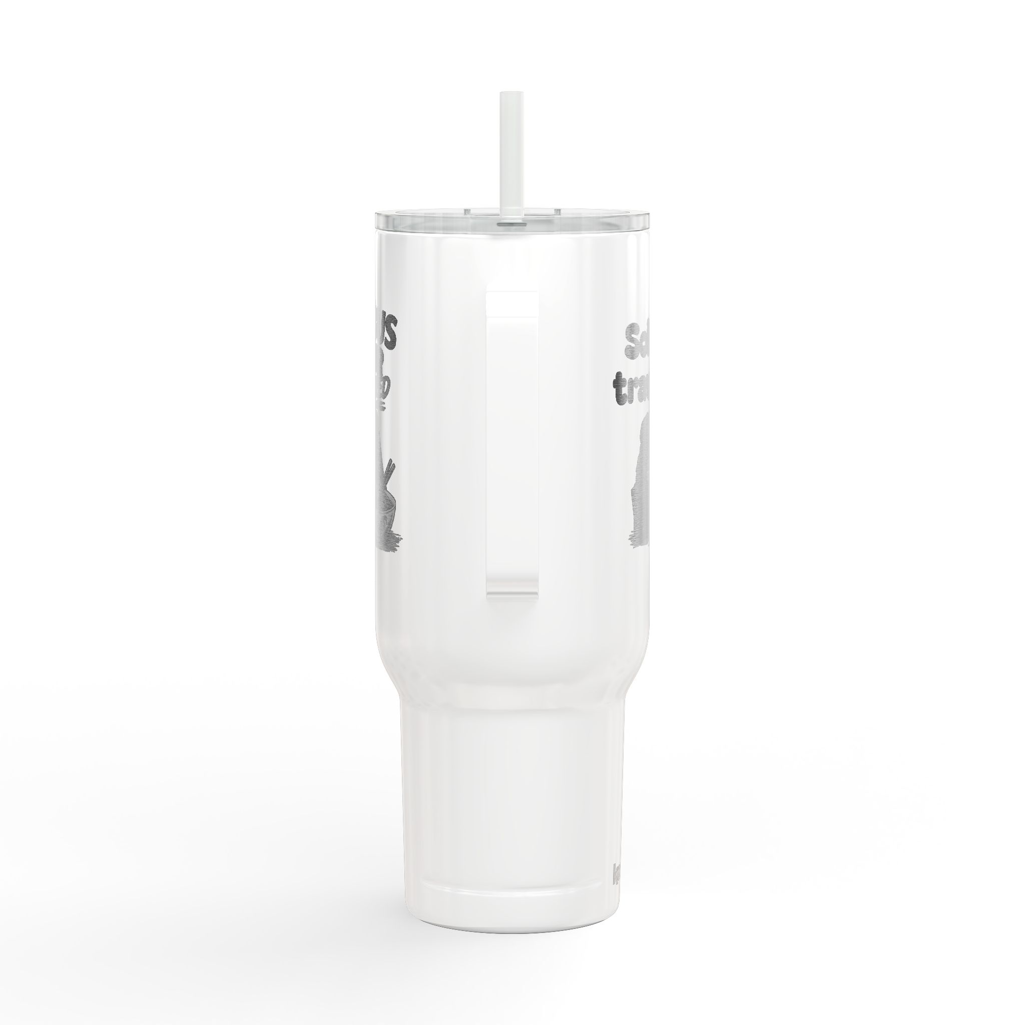 40oz Engraved Travel Tumbler - "Solo Traveler" Adventure Mug with Lid & Straw - Image 3
