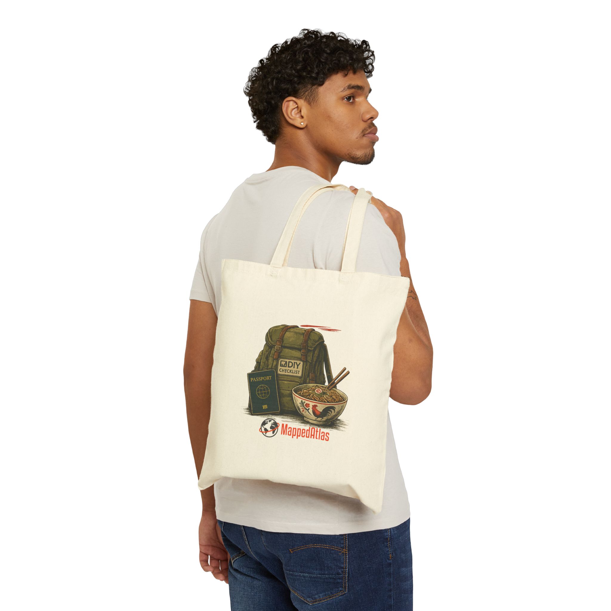 Canvas Tote Bag — Adventure Ramen Travel Pack Design - Image 4